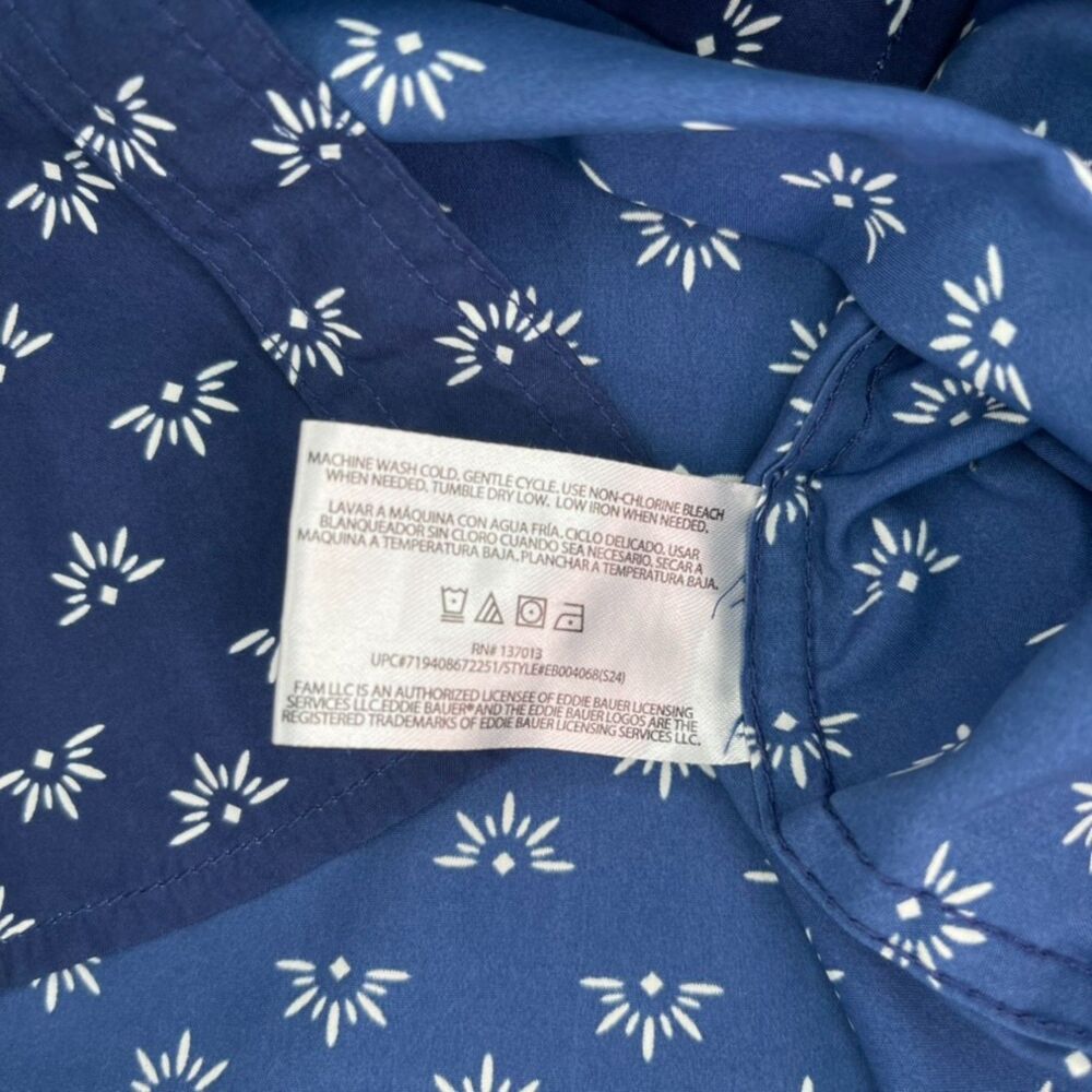 Eddie Bauer Women's XL UPF 50 Hiking Adventure Shirt Blue Outdoor Sun Protection - Picture 7 of 12